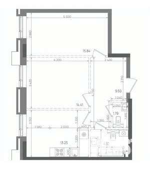 2-к квартира, вторичка, 59м2, 9/14 этаж