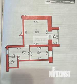 1-к квартира, вторичка, 42м2, 4/9 этаж