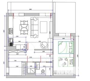 1-к квартира, вторичка, 56м2, 3/7 этаж