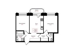 2-к квартира, вторичка, 52м2, 9/25 этаж
