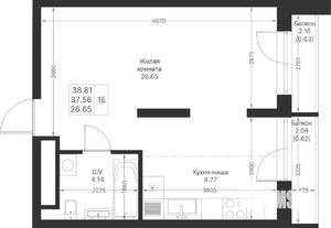 1-к квартира, вторичка, 39м2, 8/24 этаж