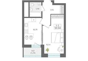 1-к квартира, вторичка, 40м2, 7/22 этаж