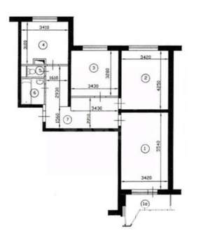 3-к квартира, вторичка, 73м2, 6/7 этаж