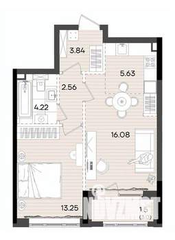 2-к квартира, вторичка, 47м2, 14/23 этаж