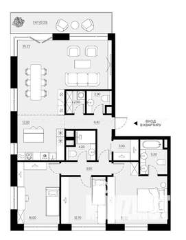 3-к квартира, вторичка, 129м2, 6/6 этаж