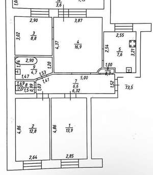 4-к квартира, вторичка, 74м2, 3/10 этаж