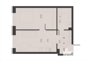 1-к квартира, вторичка, 46м2, 2/5 этаж