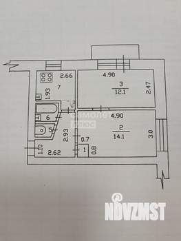 2-к квартира, вторичка, 41м2, 4/5 этаж