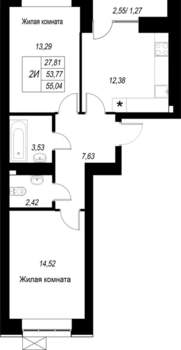 2-к квартира, вторичка, 55м2, 5/10 этаж