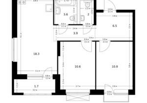 2-к квартира, вторичка, 58м2, 8/26 этаж