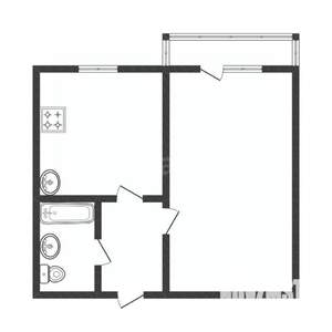 1-к квартира, вторичка, 34м2, 1/9 этаж