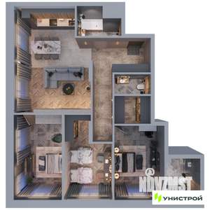 3-к квартира, вторичка, 102м2, 4/21 этаж