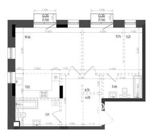 2-к квартира, вторичка, 70м2, 3/6 этаж