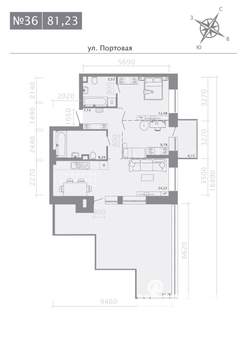 2-к квартира, строящийся дом, 81м2, 5/9 этаж