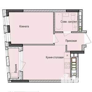 1-к квартира, строящийся дом, 37м2, 7/23 этаж