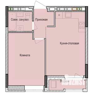 1-к квартира, строящийся дом, 42м2, 3/23 этаж