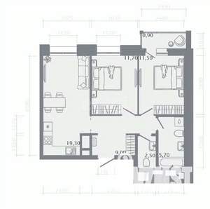 3-к квартира, вторичка, 73м2, 7/25 этаж