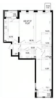 3-к квартира, вторичка, 92м2, 3/9 этаж