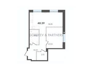 1-к квартира, вторичка, 48м2, 3/5 этаж