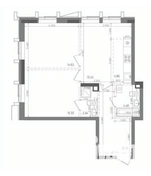 3-к квартира, вторичка, 66м2, 15/22 этаж