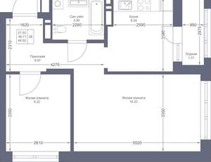2-к квартира, вторичка, 48м2, 11/22 этаж