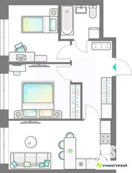 2-к квартира, вторичка, 51м2, 3/10 этаж