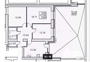 3-к квартира, вторичка, 101м2, 2/10 этаж