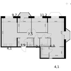 4-к квартира, вторичка, 97м2, 10/14 этаж