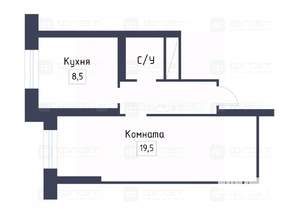 1-к квартира, вторичка, 34м2, 19/19 этаж