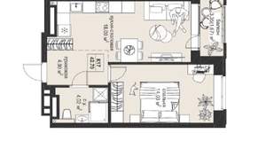 1-к квартира, вторичка, 42м2, 5/5 этаж