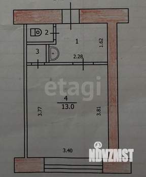 Студия квартира, вторичка, 18м2, 4/5 этаж