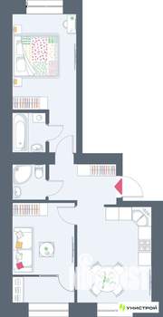 2-к квартира, вторичка, 54м2, 8/10 этаж