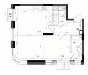 2-к квартира, вторичка, 70м2, 6/22 этаж