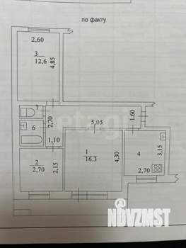 3-к квартира, вторичка, 61м2, 6/9 этаж
