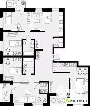 1-к квартира, вторичка, 154м2, 17/18 этаж