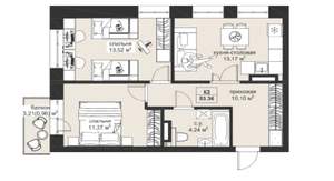 2-к квартира, вторичка, 53м2, 2/5 этаж