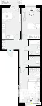 2-к квартира, вторичка, 64м2, 3/18 этаж