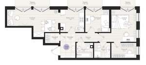 2-к квартира, строящийся дом, 69м2, 6/8 этаж