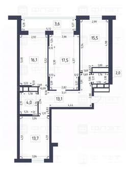 3-к квартира, вторичка, 86м2, 13/18 этаж