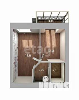 1-к квартира, вторичка, 33м2, 9/10 этаж