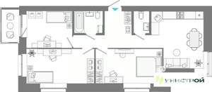 3-к квартира, вторичка, 73м2, 2/10 этаж