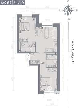 2-к квартира, вторичка, 54м2, 4/25 этаж