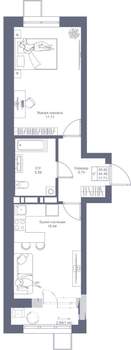 1-к квартира, вторичка, 46м2, 2/17 этаж