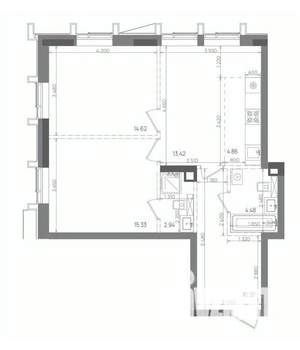 3-к квартира, вторичка, 66м2, 12/22 этаж