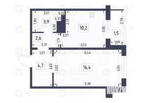 1-к квартира, вторичка, 40м2, 6/10 этаж