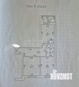 2-к квартира, вторичка, 54м2, 9/10 этаж