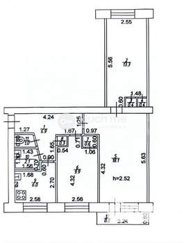 3-к квартира, вторичка, 59м2, 3/5 этаж