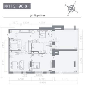 2-к квартира, строящийся дом, 97м2, 6/9 этаж