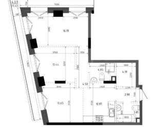 3-к квартира, вторичка, 76м2, 6/19 этаж