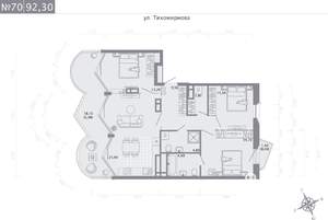 3-к квартира, строящийся дом, 92м2, 5/5 этаж
